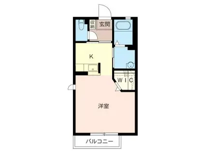 サンクラヴィエ(1K/1階)の間取り写真