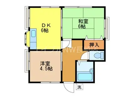 松崎アパート(2DK/2階)の間取り写真
