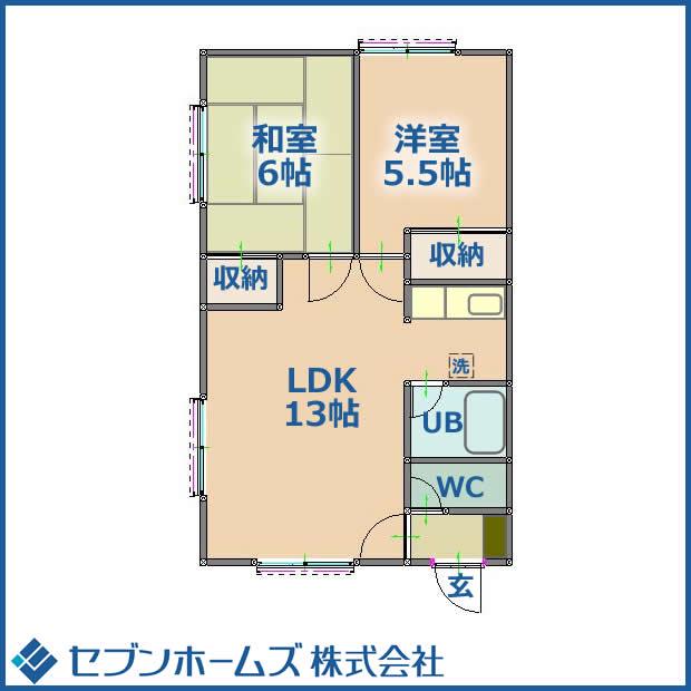 アーバンヒルズ(2LDK/3階)の間取り写真