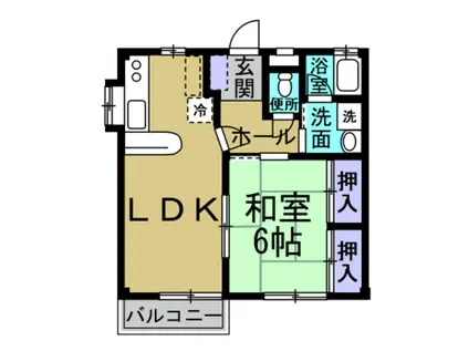 カーサ・デ・ウィステリア(1LDK/2階)の間取り写真