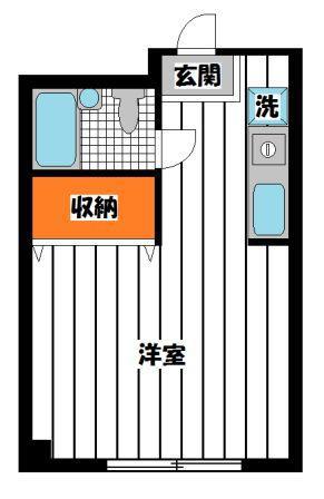 ワダハイツ(ワンルーム/1階)の間取り写真