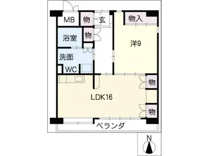 サンリット一番館(1LDK/4階)の間取り写真