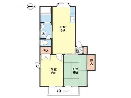 ファンシェット神前(2LDK/2階)の間取り写真