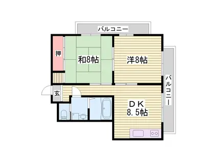 あづみマンション(2LDK/2階)の間取り写真