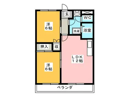 レジデンスMOTOMACHI(3DK/2階)の間取り写真