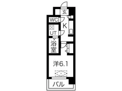 スプランディット新大阪DUE(1K/4階)の間取り写真