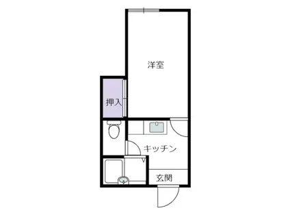 共栄ハイツ(1K/1階)の間取り写真