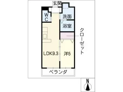 地下鉄名城線 矢場町駅 徒歩7分 11階建 築14年(1LDK/10階)の間取り写真