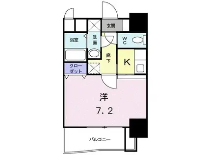 セレーノ・コンフォート大手門(1K/6階)の間取り写真
