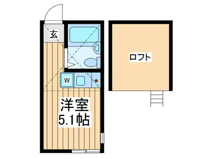 クイーンズモコ Ⅱ(ワンルーム/1階)の間取り写真
