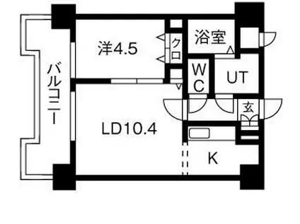 UURコート札幌北三条(1LDK/9階)の間取り写真