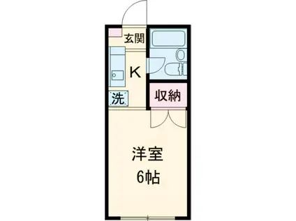 スカイハイツ土方(ワンルーム/1階)の間取り写真