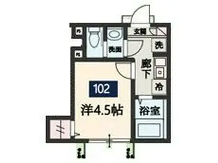 MELDIA久喜東2丁目(1K/1階)の間取り写真