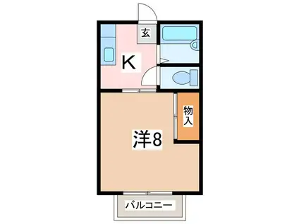 横田寿コーポ(1K/2階)の間取り写真