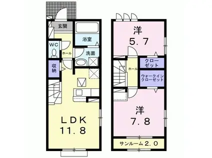 サニーレジデンス S3-2(2LDK/1階)の間取り写真