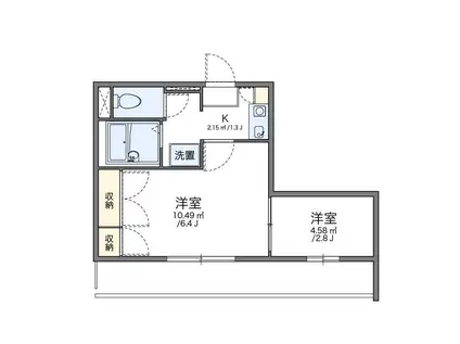 レオパレスカサベルデ(1SK/3階)の間取り写真