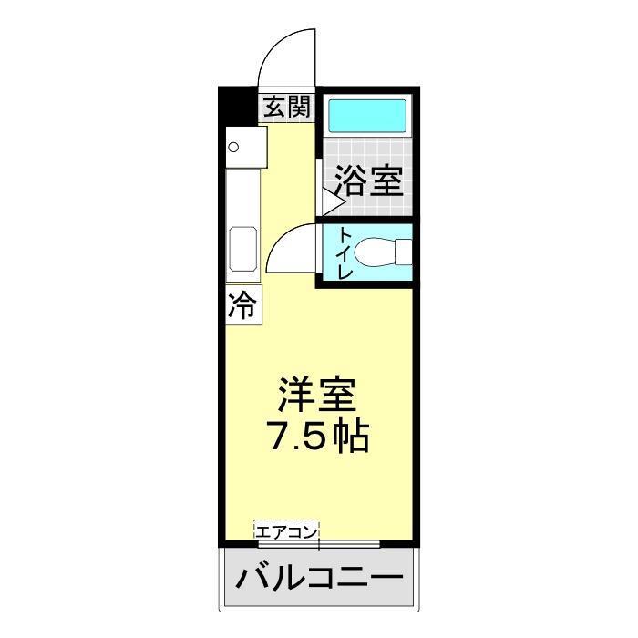 グリーンヒルズ大学町(ワンルーム/3階)の間取り写真