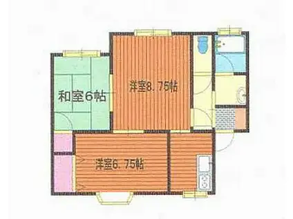 コーポラス中野(3K/2階)の間取り写真