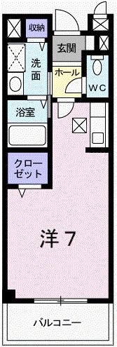 ブリーズ(ワンルーム/1階)の間取り写真
