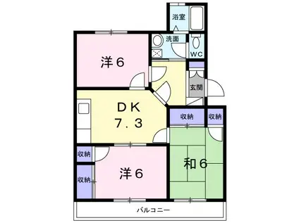 アルト木太II(3DK/3階)の間取り写真