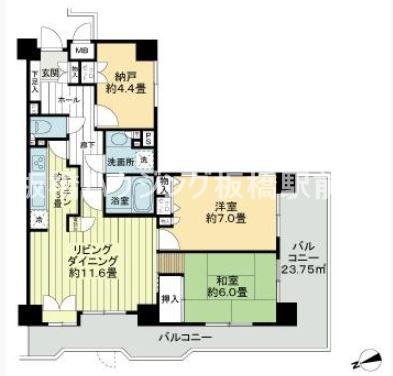 シャリエ練馬北町(2SLDK/1階)の間取り写真