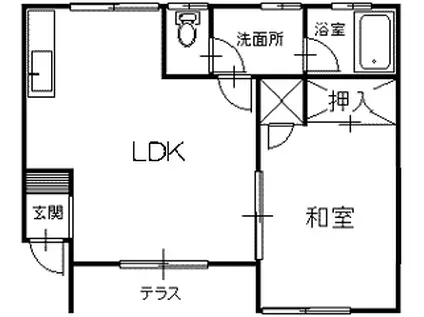 リバーヴィレッヂ(1LDK/1階)の間取り写真