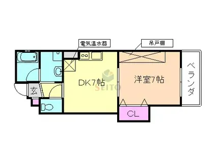 フェアーライフビル(1DK/3階)の間取り写真