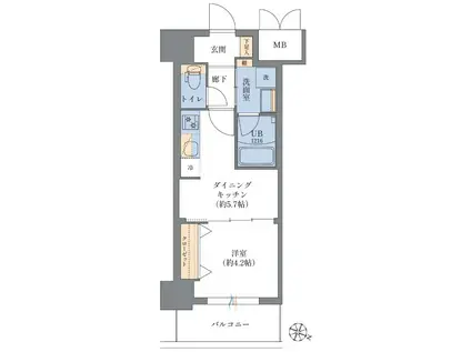 METROSA京町堀(1DK/6階)の間取り写真