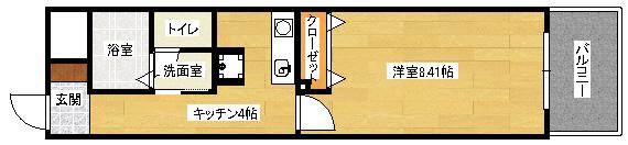 第17友建ビル(1K/3階)の間取り写真