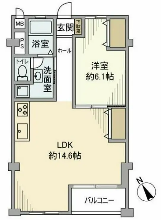 山手第3コーポラス 5階階 間取り