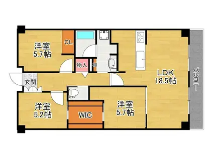 PHOENIX COURT交野II 南棟(3LDK/6階)の間取り写真