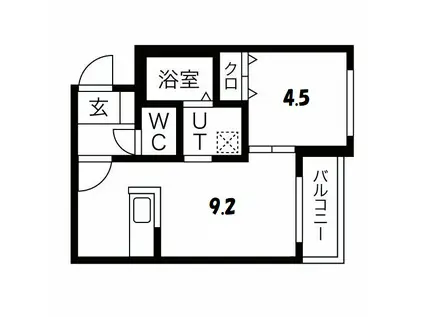 WELINA南郷16(1LDK/3階)の間取り写真