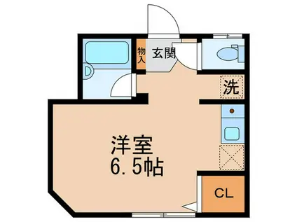 くろもん荘(ワンルーム/1階)の間取り写真