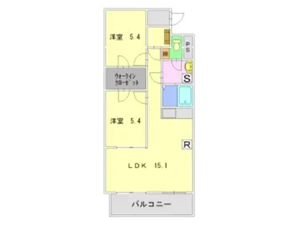 グラナート(2LDK/2階)の間取り写真