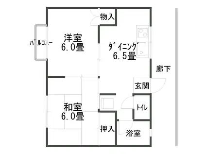 コーポA3(2DK/1階)の間取り写真
