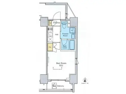 プラウドフラット両国(1K/12階)の間取り写真