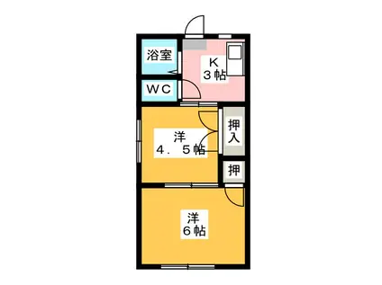 エイミック(2K/1階)の間取り写真