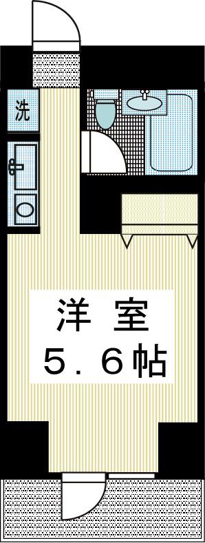 コアクレスト登戸(1K/2階)の間取り写真