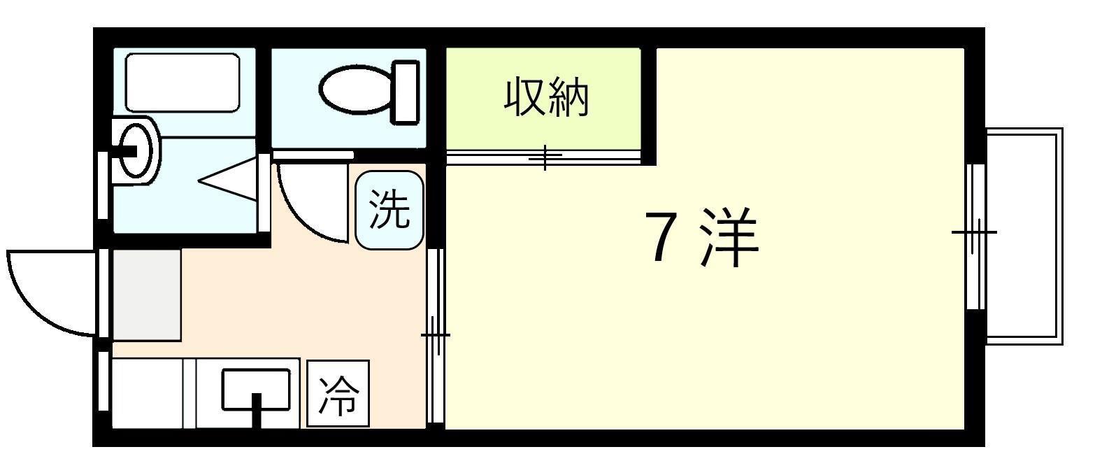 ベルメゾン飛鳥I(1K/1階)の間取り写真