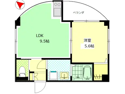 イズミヤBLDG(1LDK/3階)の間取り写真