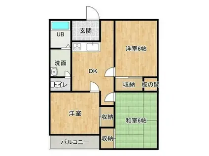 牟礼ぐらしROOM(3DK/2階)の間取り写真