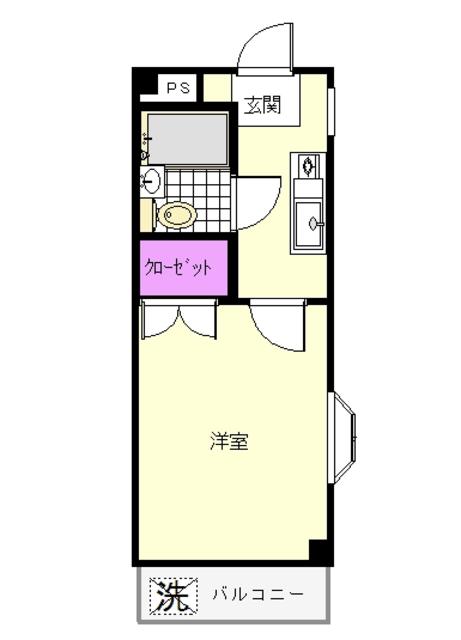 シャンプル井上(1K/2階)の間取り写真