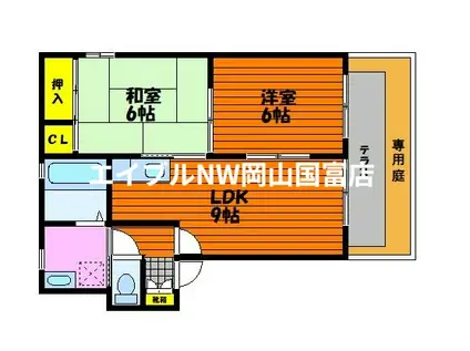 キャトルセゾンD(2LDK/1階)の間取り写真