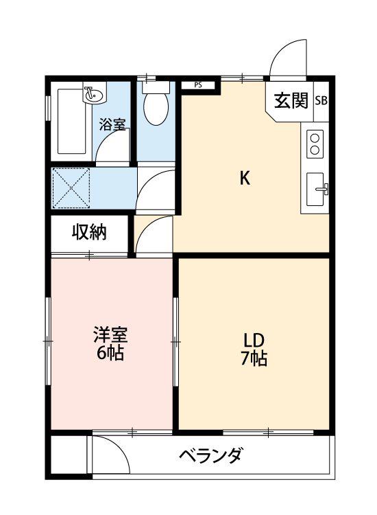 ホープフルハシモト(1LDK/2階)の間取り写真