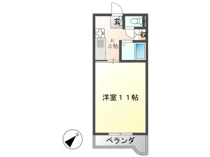 DISCUS(1K/2階)の間取り写真