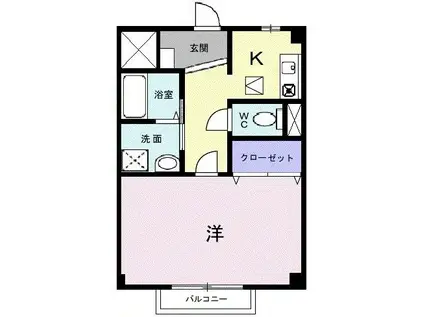 メゾン・ソレイユ(1K/1階)の間取り写真