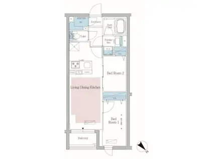 アーバネックス文京小石川(2LDK/4階)の間取り写真