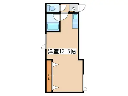 ノースキャピタルA(ワンルーム/1階)の間取り写真