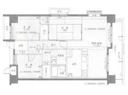 ヒューマンズ野上(3LDK/10階)の間取り写真