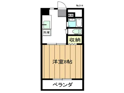 フジタハイツ(1K/1階)の間取り写真